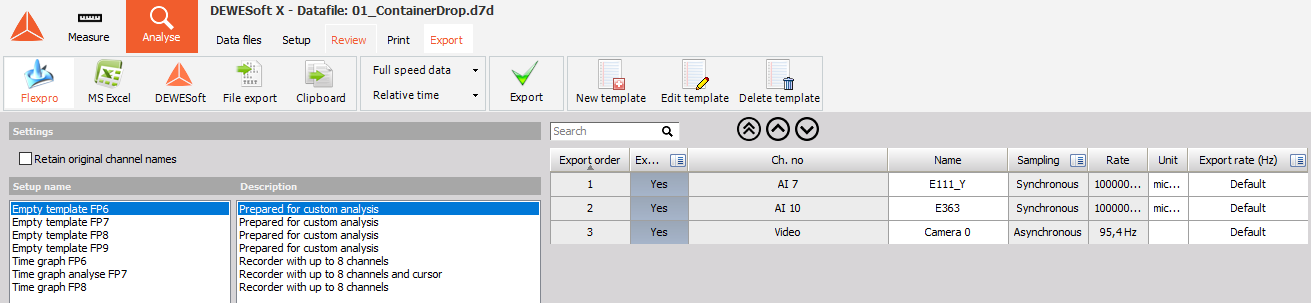 L'exportation_data_Screen