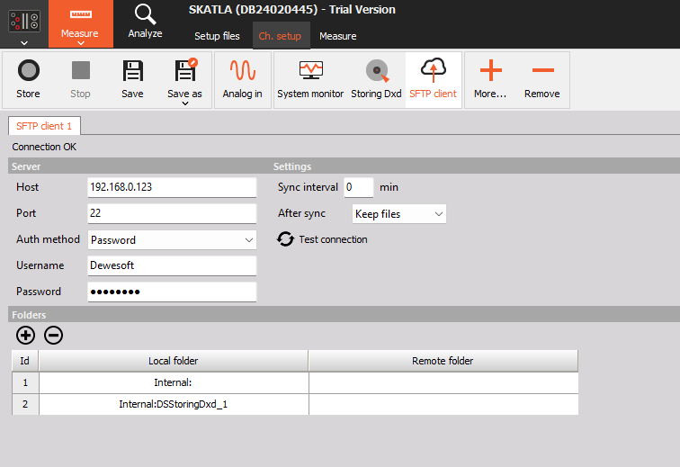 Sftp Client > Device Modules > Modules > Setup | Dewesoft X Manual EN
