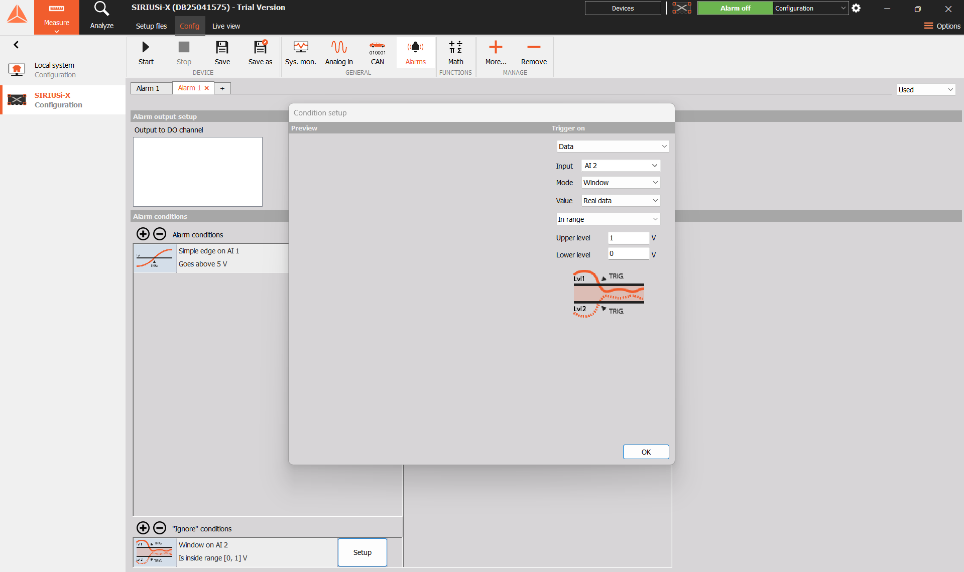 Ignore condition with a window on AI 2